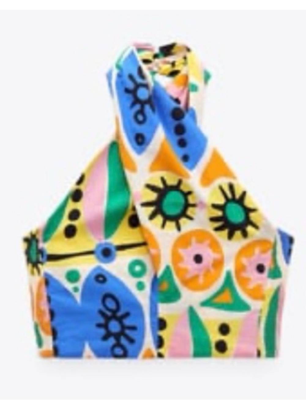 NWT ZARA Printed Blue Yellow Summer Ruched Halter Crop Top 
🚨FIRM PRICE - Picture 4 of 14